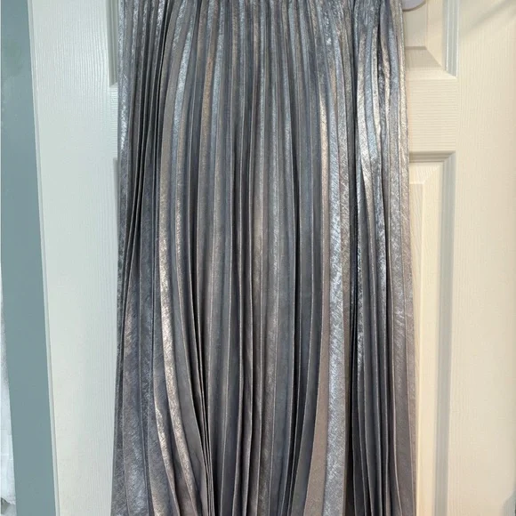Crosby by Mollie Birch Daisy Silver Pleated Midi Skirt - Picture 5 of 6